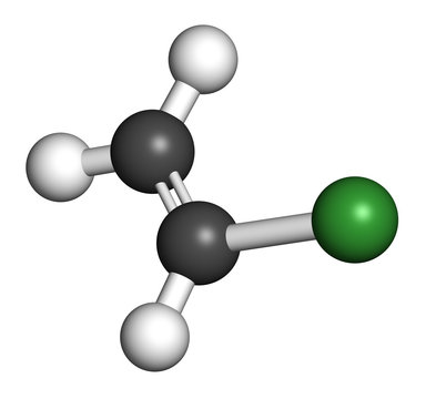 Vinyl chloride, polyvinyl chloride (PVC) plastic building block.