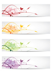 Floral design banners