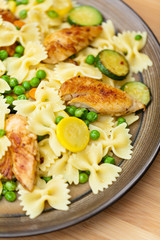 Pasta with zucchini and chicken