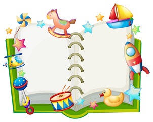 A book with many toys