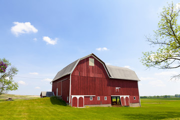 Obraz premium American Farmland With Blue Cloudy Sky