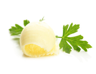 Butter curl, isolated on white