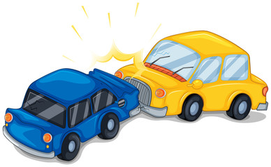 Two cars bumping