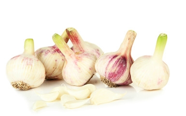 Fresh garlic, isolated on white