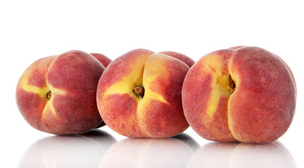 Peaches isolated on white