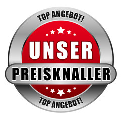 5 Star Button rot UNSER PREISKNALLER TA TA