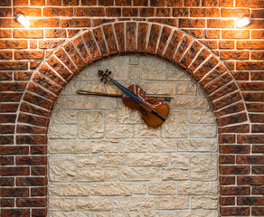 Element of the interior with a violin