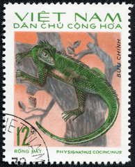 stamp printed in Vietnam shows animal reptile