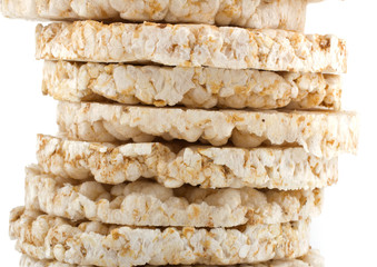 Corn crackers isolated on white background