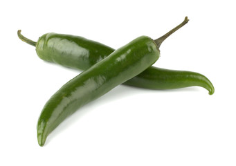 Hot chili peppers isolated on white background