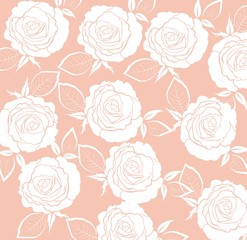 Floral seamless pattern with hand drawn roses