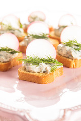 canapes  with radish