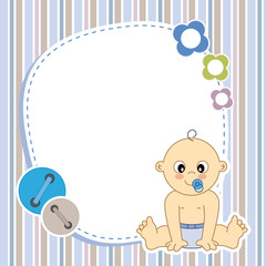 Baby boy card. Space for photo or text