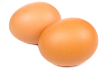 Brown Eggs Isolated on White Background