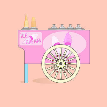 Ice cream cart.