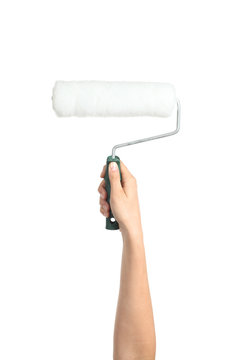 Woman Hand Holding A Paint Roller