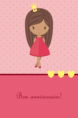 Princess pink birthday card