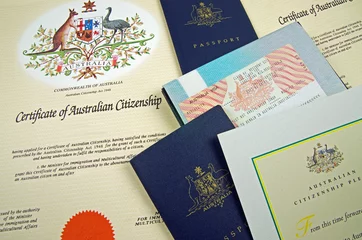 Papier Peint photo Lavable Australie documents de citoyenneté australienne