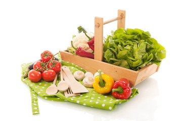 Still life with assortment vegetables