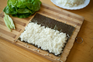 sushi składnik ryż - obrazy, fototapety, plakaty