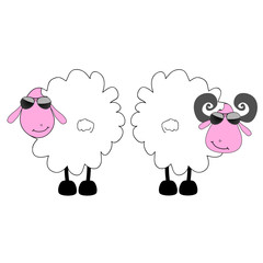 sheep and ram cartoon art vector