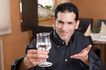 Happy smiling Man with Glass of Water