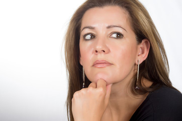 Fototapeta premium Real Woman over white background