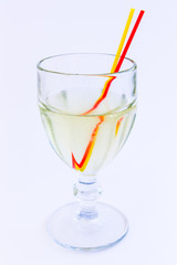 In a glass of lemonade