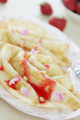 Pancakes with pine nuts