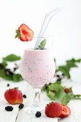 cocktail with strawberries