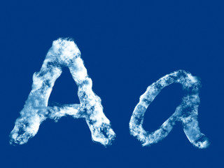 Letter 'A' from clouds alphabet