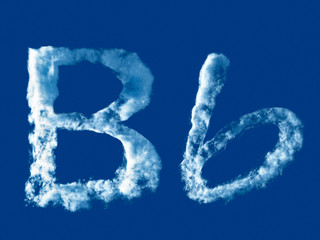 Letter 'B' from clouds alphabet