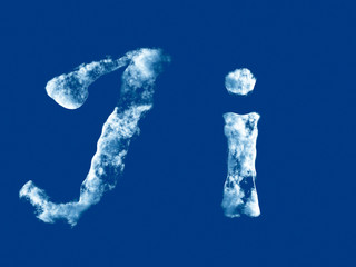 Letter 'I' from clouds alphabet