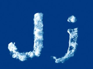 Letter 'J' from clouds alphabet