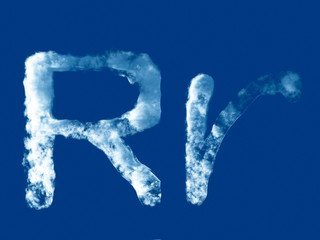 Letter 'R' from clouds alphabet
