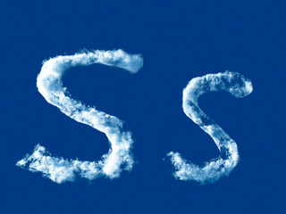 Letter 'S' from clouds alphabet