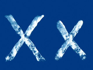 Letter 'X' from clouds alphabet