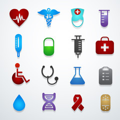 medical icons color vector