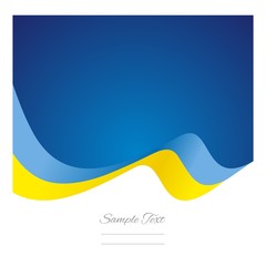 Abstract Ukrainian flag ribbon vector
