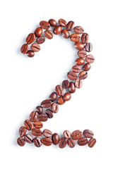 Number 2 from coffee beans
