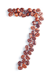 Number 7 from coffee beans