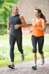 Sport couple running