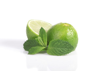 lime and a sprig of mint