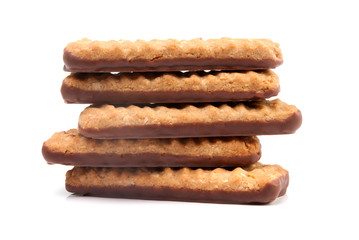 Biscuits dipped in chocolate