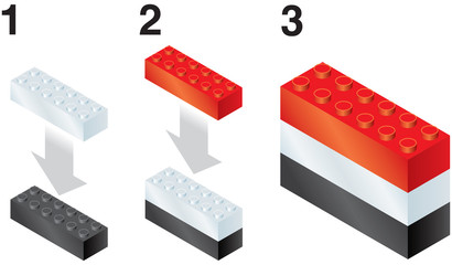 Building blocks making Yemen flag