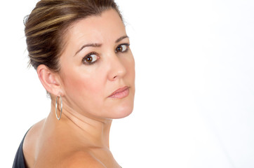 Fototapeta premium Real woman posing in the studio