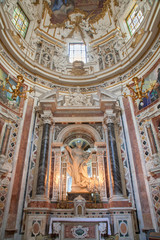Fototapeta na wymiar Palermo - altar of siant Ignace in church La chiesa del Gesu