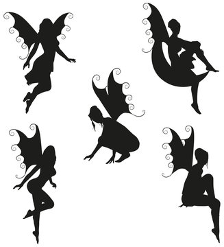 5 Vector Fairy Silhouettes
