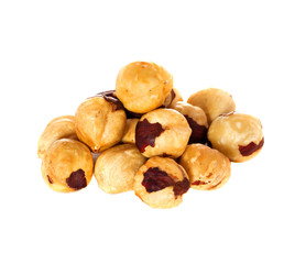 Hazelnuts,  filbert, isolated on the white background