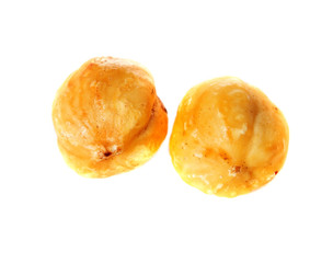 Hazelnuts,  filbert, isolated on the white background